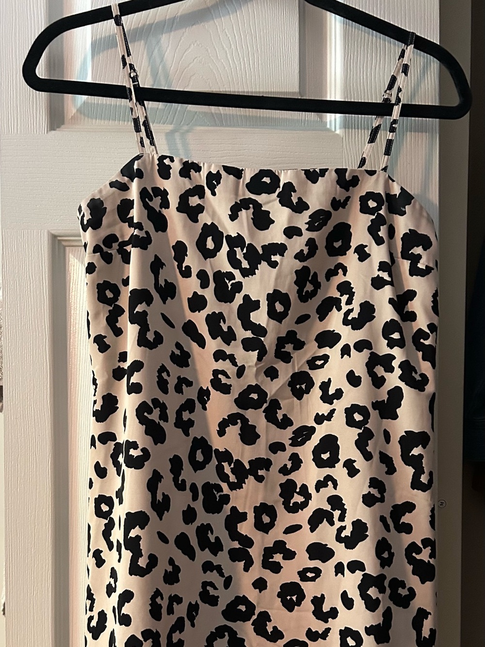 Abercrombie & Fitch Black and Cream Leopard Slip mini dress w shorts